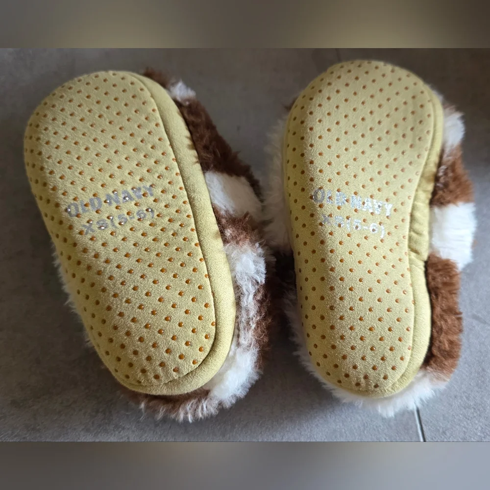 Old Navy Unisex Faux-Fur Critter Slippers for Toddler Cow Size XS 5-6